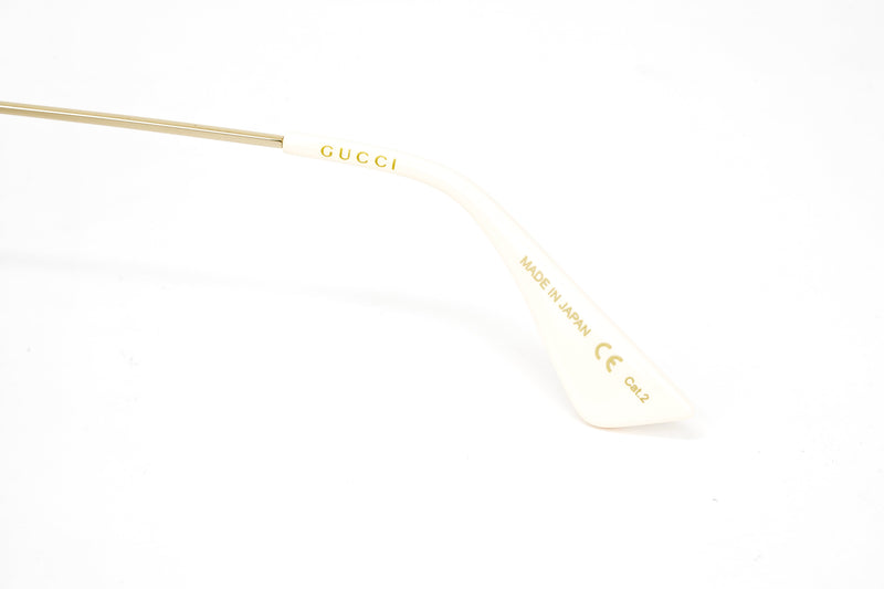 Gucci Women's Sunglasses Oversized Round Gold Maison de l'Amour GG0113S-007 44