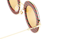 Gucci Women's Sunglasses Oversized Round Gold Maison de l'Amour GG0113S-007 44