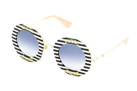 Gucci Women's Sunglasses Oversized Round Gold Band GG0113S-008 44