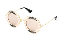 Gucci Women's Sunglasses Oversized Round Gold Soave Amore GG0113S-009 44