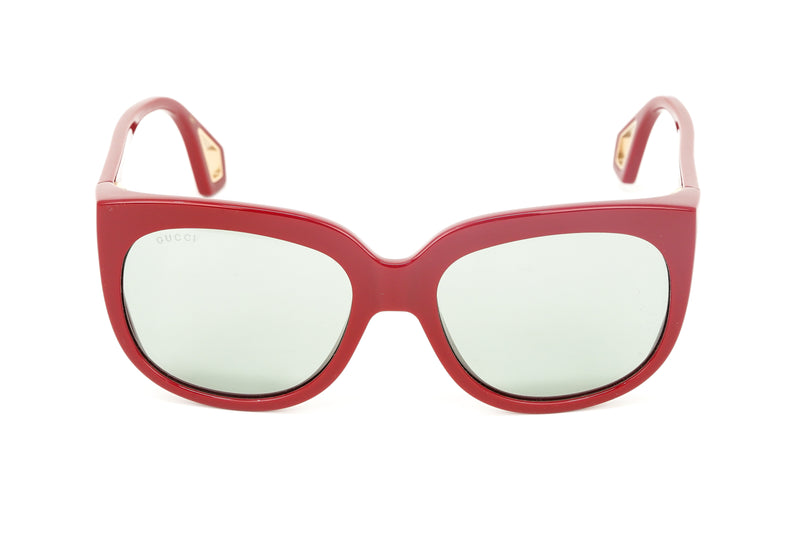 Gucci Women's Sunglasses Wraparound Rectangle Red GG0468S-003 57