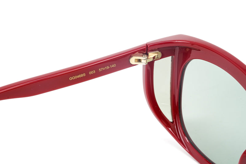 Gucci Women's Sunglasses Wraparound Rectangle Red GG0468S-003 57