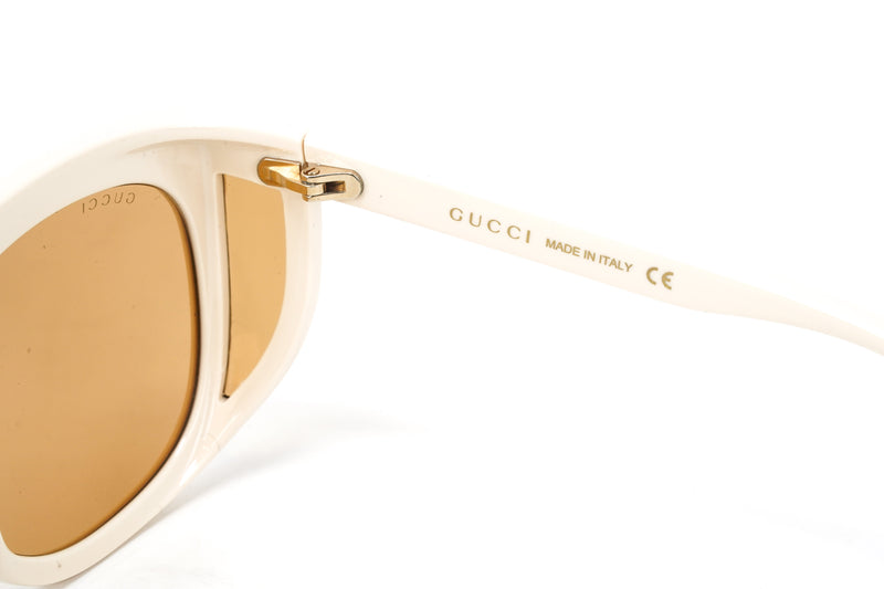 Gucci Women's Sunglasses Wraparound Rectangle Cream GG0468S-004 57