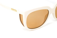 Gucci Women's Sunglasses Wraparound Rectangle Cream GG0468S-004 57