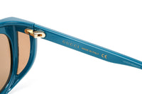 Gucci Women's Sunglasses Wraparound Rectangle Turquoise GG0468S-005 57