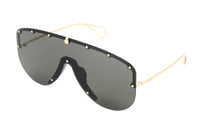 Gucci Unisex Sunglasses Oversized Black Gold GG0667S-001 99