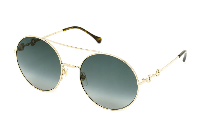 Gucci Women's Sunglasses Round Gold GG0878S-001 59