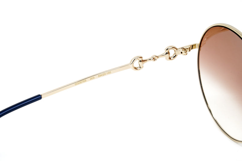 Gucci Women's Sunglasses Round Gold Pink GG0878S-003 59