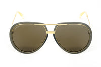 Gucci Unisex Sunglasses Oversized Pilot Black Gold GG0904S-001 61