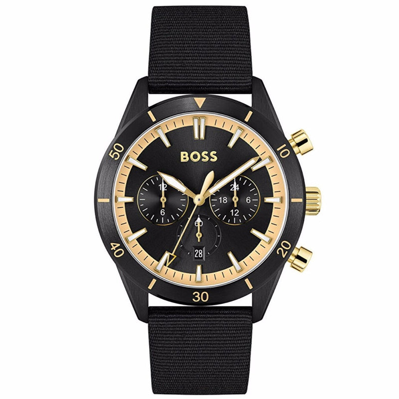 Boss Men's Watch Chronograph Santiago Black/Gold 1513935