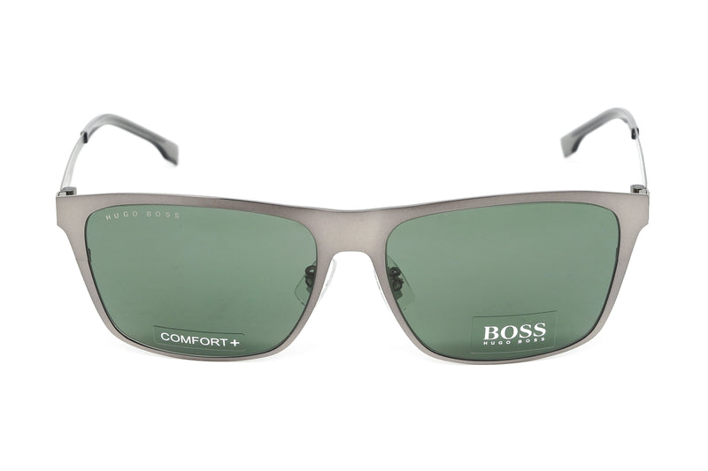 Boss by BOSS Men's Sunglasses Classic Square Ruthenium/Green 1410/F/S R80/QT