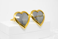 Jeremy Scott Ladies Heart Gold Sunglasses JSHEARTLCEXCLUSIVE