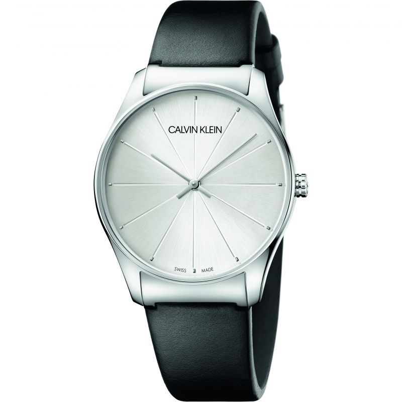 Calvin Klein Watch Classic 38MM Silver Black Leather K4D211C6