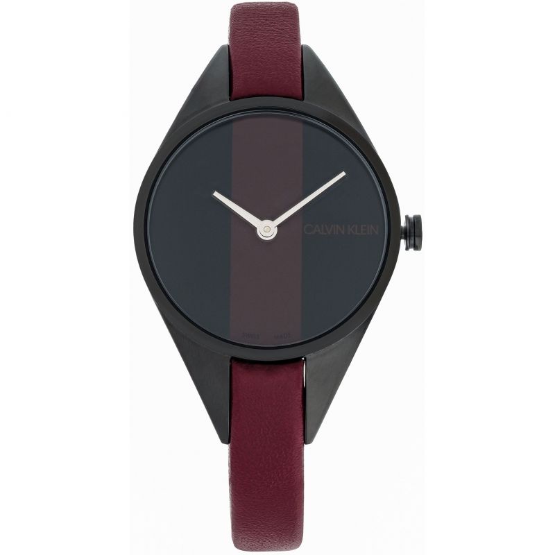 Calvin Klein Ladies Rebel Watch Black Red K8P237U1