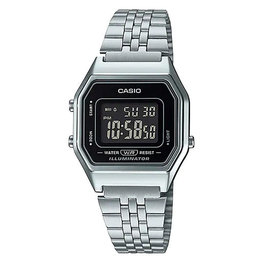 Casio Ladies Watch Digital Vintage Classic Jubilee Black LA680WA-1BDF