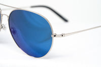 Matthew Williamson Unisex Aviator Sunglasses Steel Blue Mirror MW130C9SUN