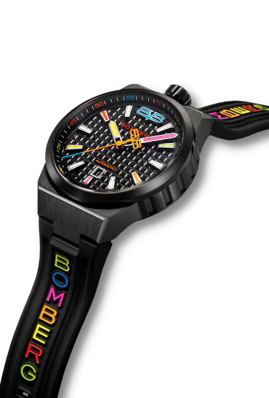 Bomberg Men's Watch BOLT-68 Neo Automatic Taipei Metropolis Black PVD BF43APBA.09-7.12