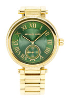 Michael Kors Ladies Watch Skylar Gold Green MK6065