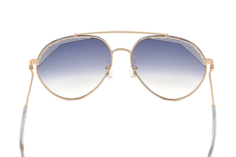 Missoni Women's Sunglasses Round Pilot Gold/Blue MIS 0015/S LKS