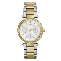 Michael Kors Ladies Watch Mini Parker Chronograph 33mm Two-Tone MK6055