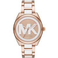 Michael Kors Ladies Watch Janelle 42mm Rose Gold White MK7134