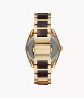 Michael Kors Ladies Watch Janelle 42mm Gold Brown MK7136