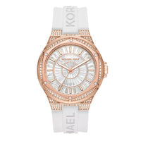 Michael Kors Ladies Watch Lennox 43mm White Rose Gold MK7248