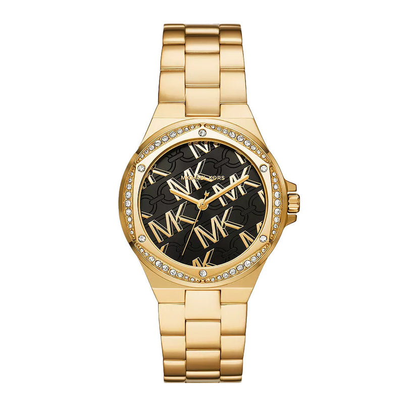 Michael kors watch women's black and gold best sale