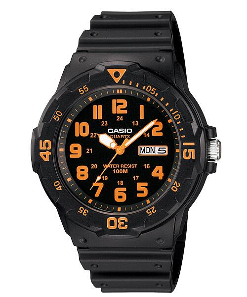 Casio Men's Watch Black Orange MRW-200H-4BV