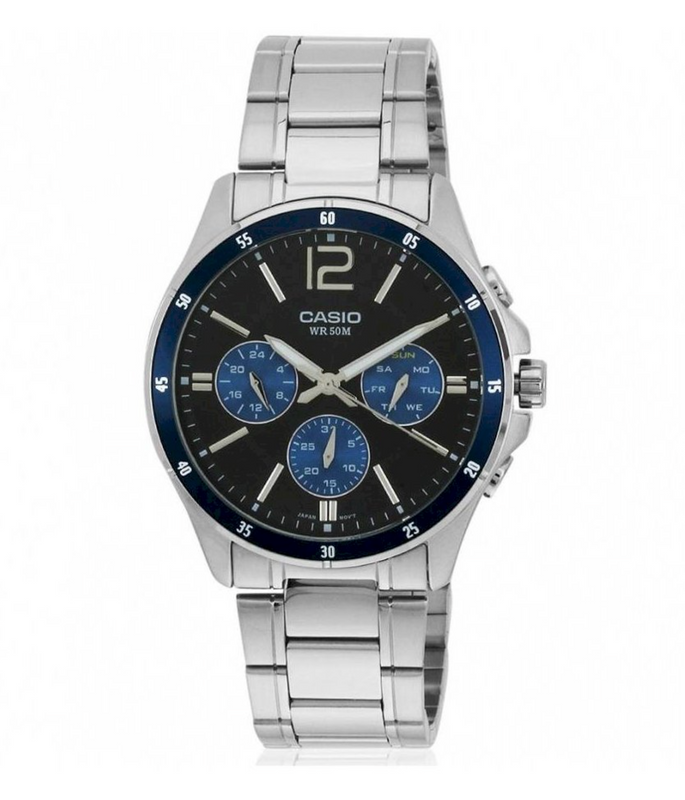 Casio Men's Watch Chronograph Stainless Steel Blue MTP-1374D-2AVDF