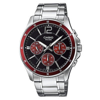 Casio Men's Watch Chronograph Stainless Steel Red MTP-1374D-5AVDF