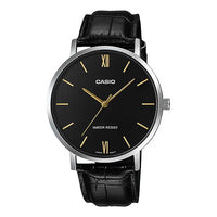 Casio Men's Black Leather Watch MTP-VT01L-1BUDF