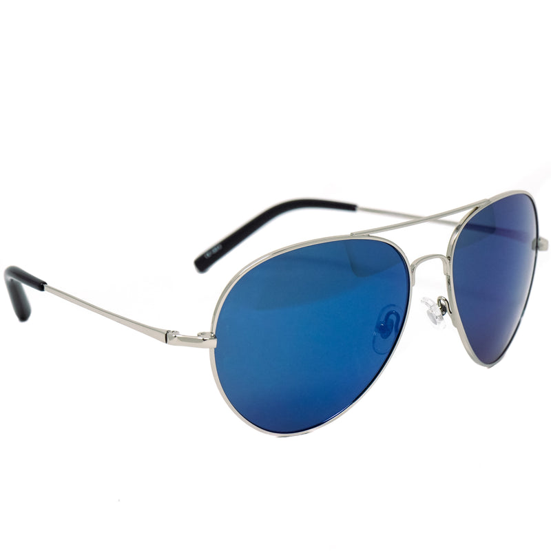 Matthew Williamson Unisex Aviator Sunglasses Steel Blue Mirror MW130C9SUN