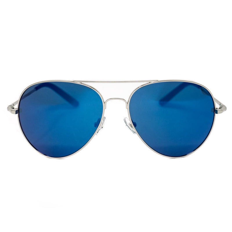 Matthew Williamson Unisex Aviator Sunglasses Steel Blue Mirror MW130C9SUN