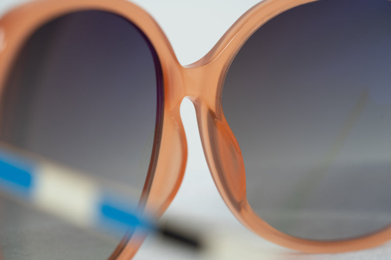 Oscar De La Renta Sunglasses Round Oversized Orange and Grey