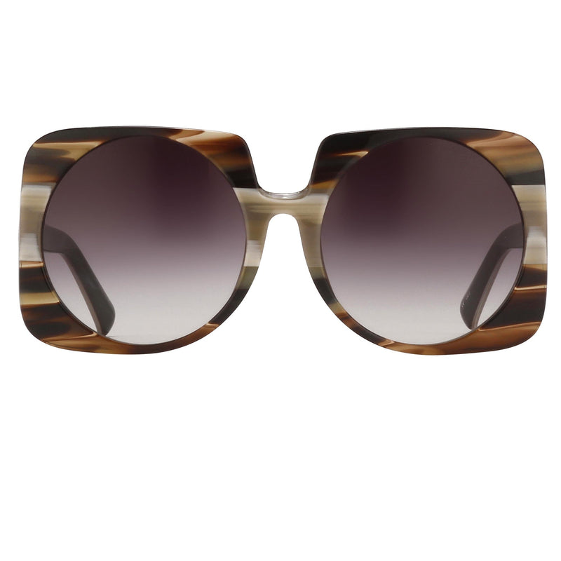 Prabal Gurung Sunglasses Square Dark Horn and Grey