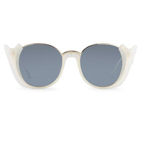 Prabal Gurung Sunglasses Round White Silver and Grey