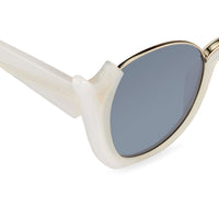 Prabal Gurung Sunglasses Round White Silver and Grey