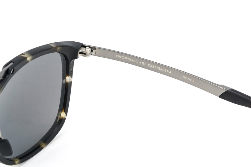 Porsche Design Men Sunglasses Havana Dark Blue Mirrored P8671 B