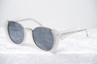 Prabal Gurung Sunglasses Round White Silver and Grey