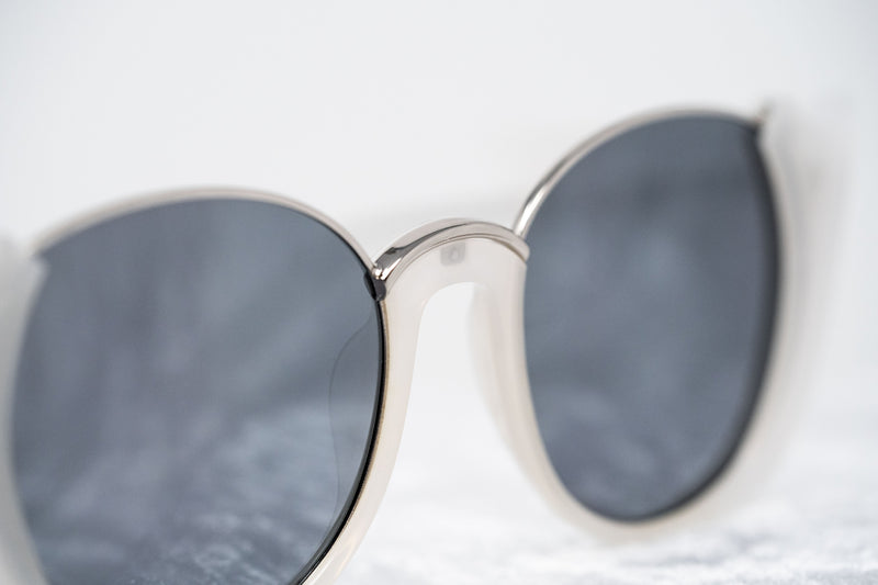 Prabal Gurung Sunglasses Round White Silver and Grey