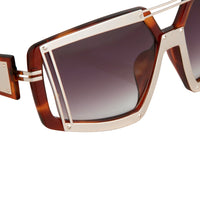 Prabal Gurung Women's Sunglasses Rectangular Brown Gold PG3C5SUN