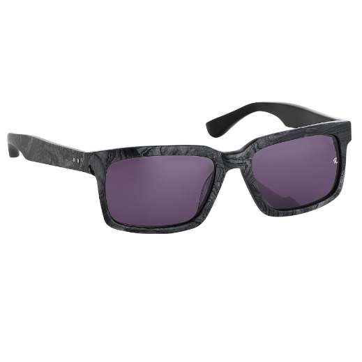 Raf Simons by Linda Farrow - Rectangular Black Texture and Grey Lenses