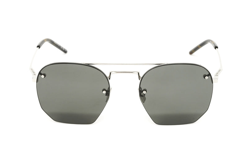 Saint Laurent Men's Sunglasses Irregular Rimless Silver/Grey SL 422-003 52