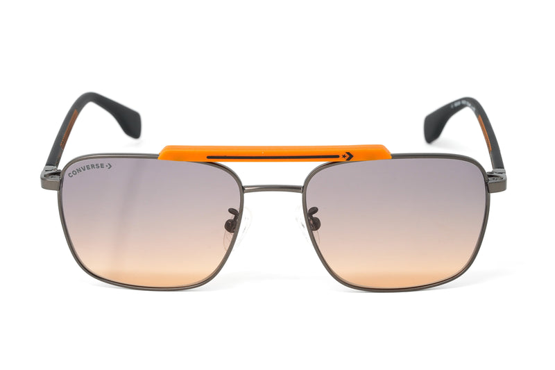 Converse Men's Sunglasses Square Flat Top Matte Grey and Orange SCO224 0627