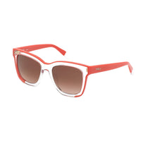 Furla Women's Sunglasses Classic Square Clear/Red SFU069 0AFM