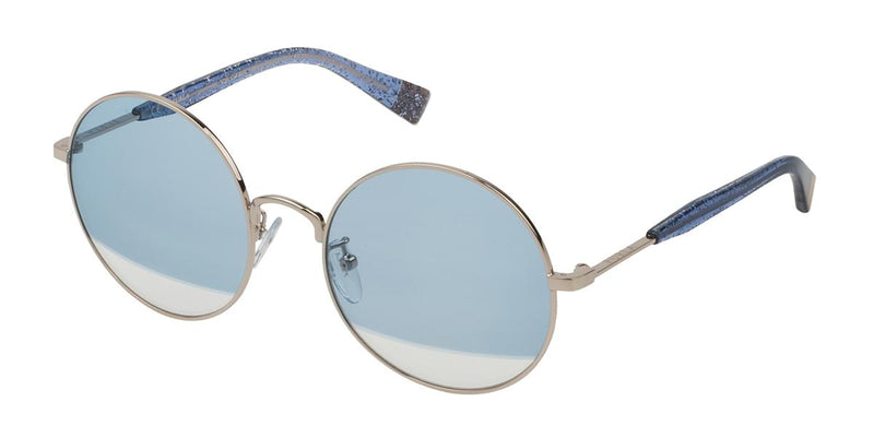 Furla Women's Sunglasses Round Gold/Blue SFU235 0594