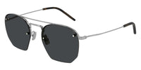 Saint Laurent Men's Sunglasses Irregular Rimless Silver/Grey SL 422-003 52