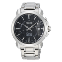 Seiko Premier Perpetual Men's Black Watch SNQ159