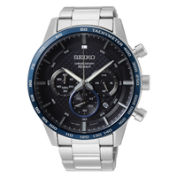 Seiko Chronograph Men's Black Watch SSB357P1